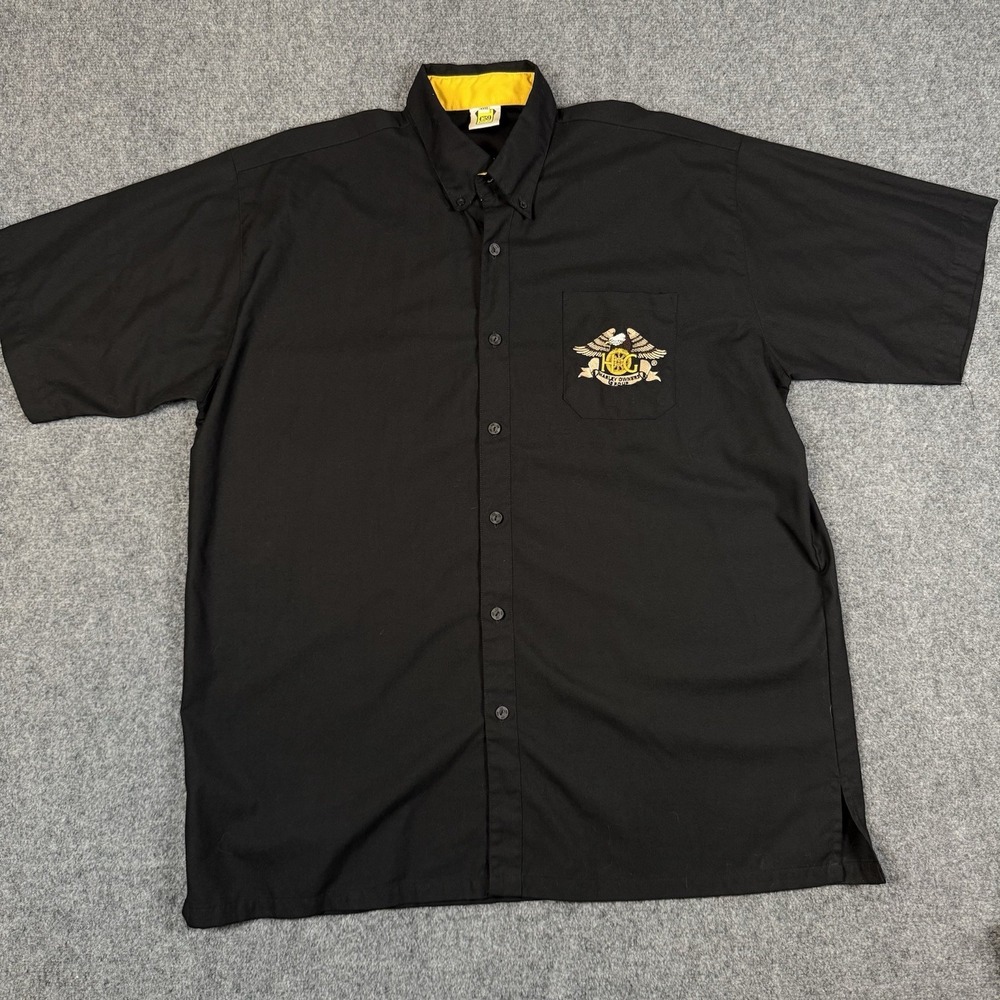 Vintage Harley Davidson HOG Shirt Mens XXXL Black Button Up Yayasan Indonesia